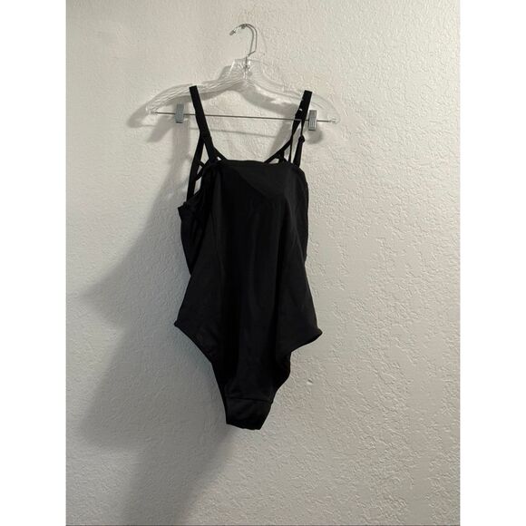 Plus Size 2r 2x 2 Torrid Caged Strappy One Piece Underwire Black Swimsuit - Picture 3 of 3